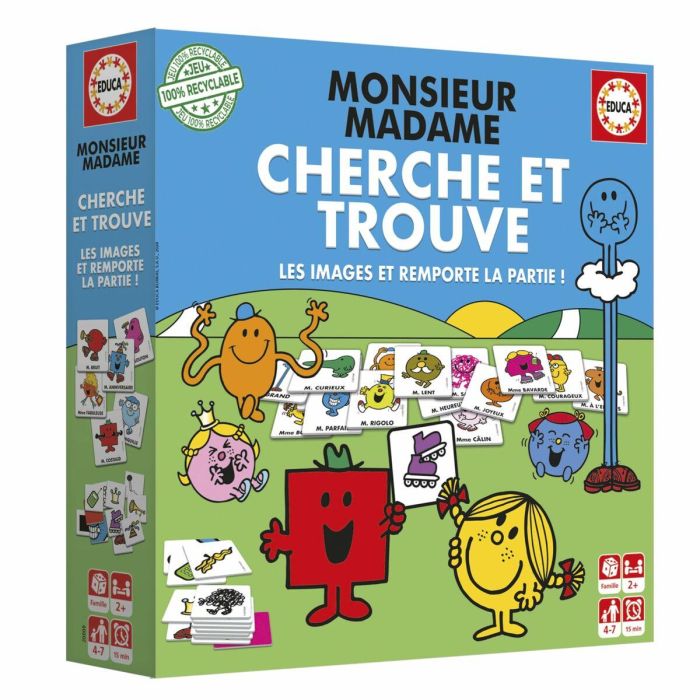 Educa EDU8412668200098 Juego de aprendizaje Monsieur Madame Busca y encuentra 3