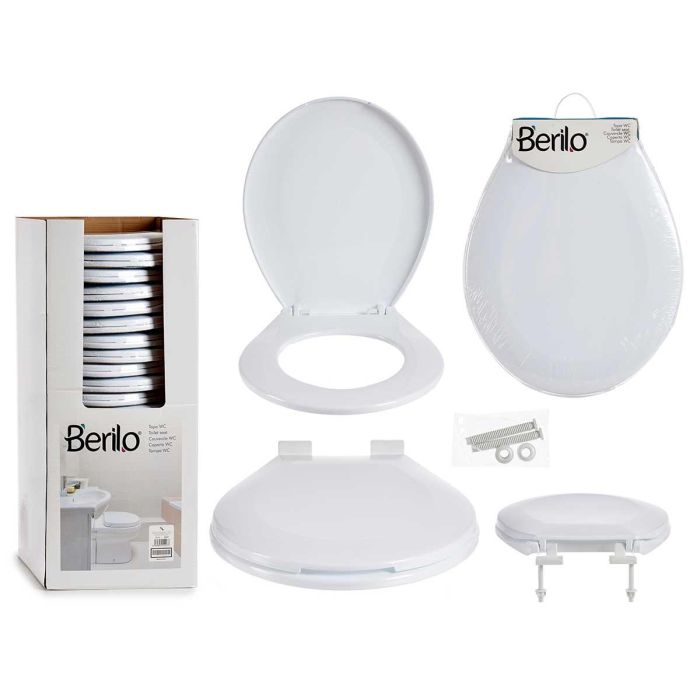 Tapa WC Blanca Berilo 34.5x43x5 cm - Plástico (25 Unidades) Tapa WC Blanca Berilo 34.5x43x5 cm - Plástico (25 Unidades)