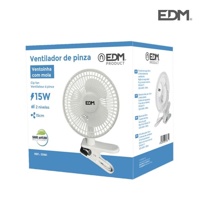 Ventilador de pinza. color blanco 15 W ø21cm 3