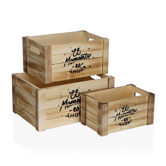 Set 3 Cajas Madera El Momento Es Ahora Versa 25X17CM (2 Unidades) Set 3 Cajas Madera El Momento Es Ahora Versa 25X17CM (2 Unidades)