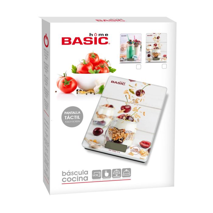Basic Home Báscula de Cocina Digital 5 kg Cuadrada Decorativa Basic 15,3 x 20,3 x 1,6 cm (8 Unidades) 1