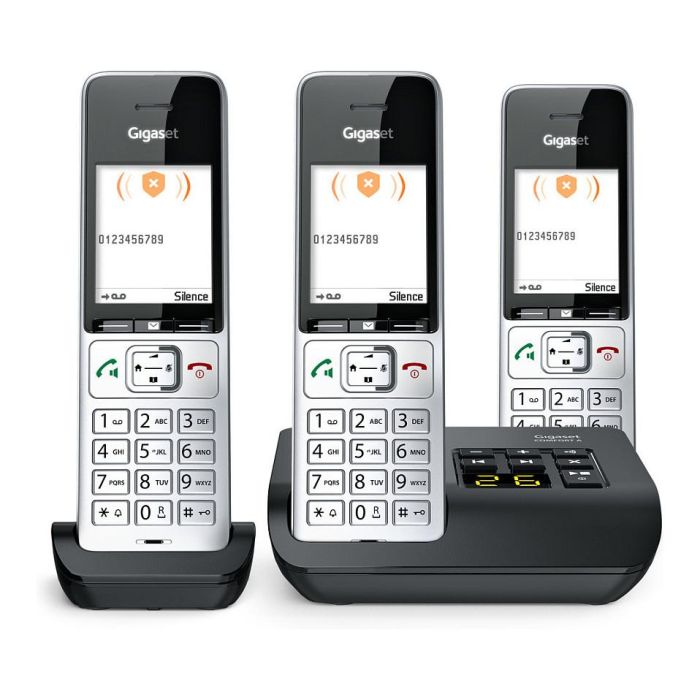 Gigaset COMFORT 500A trio Teléfono DECT/analógico con manos libres y contestador automático, Negro Plata 16