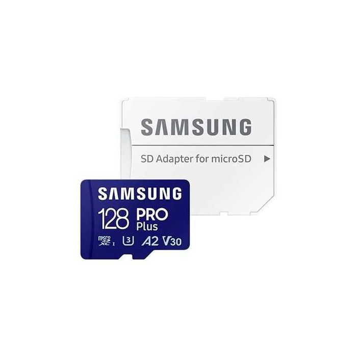 Samsung Tarjeta de Memoria PRO Plus 2023 microSDXC 128GB U3 V30 A2 180MB/s Lectura / 130MB/s Escritura