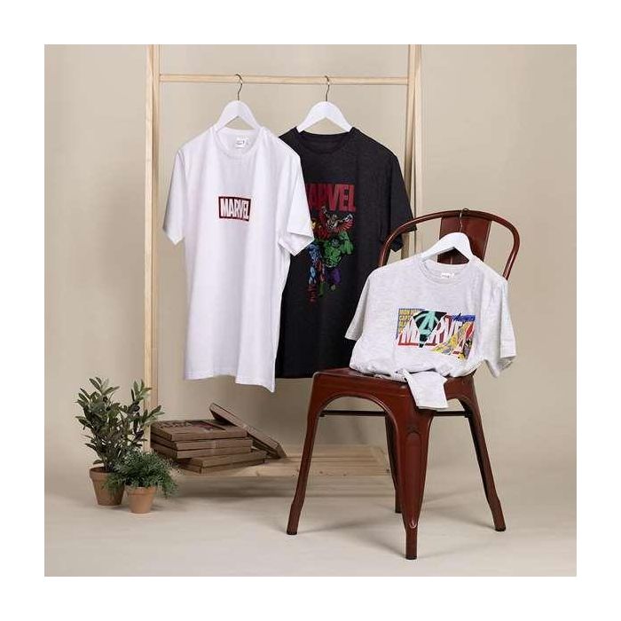 Camiseta de Manga Corta Hombre Marvel Blanco Adultos S 3