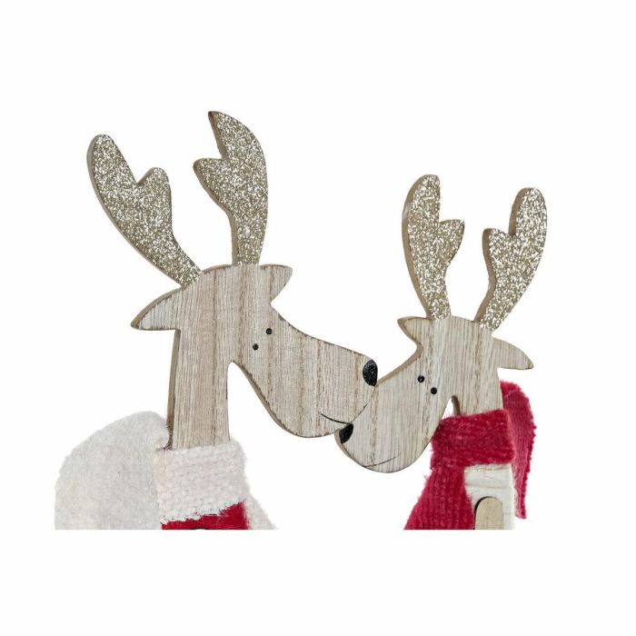 Adorno Navideño DKD Home Decor Poliéster Madera (2 pcs) (9 x 6 x 39 cm) 2