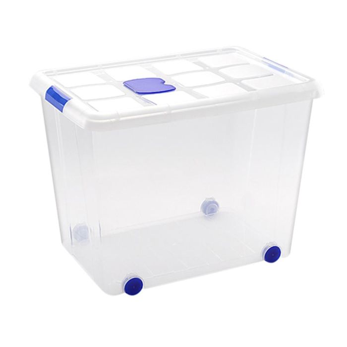 Contenedor Plastico Plasticforte 86 Litros N 8 Transparente Con Tapa 470x620x450 mm 1