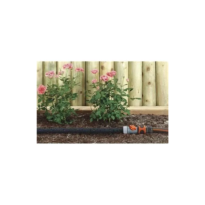 Gardena Manguera Microporosa 15m con Regulador de Caudal y Conexión Aquastop 1