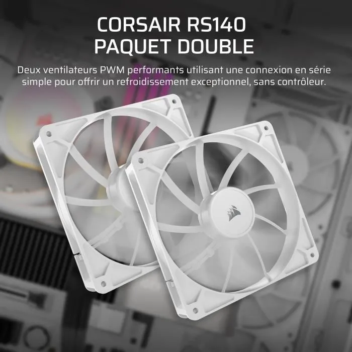 Corsair CO-9050195-WW Ventilador de Carcasa de Ordenador 14 cm Blanco 2 Piezas 1