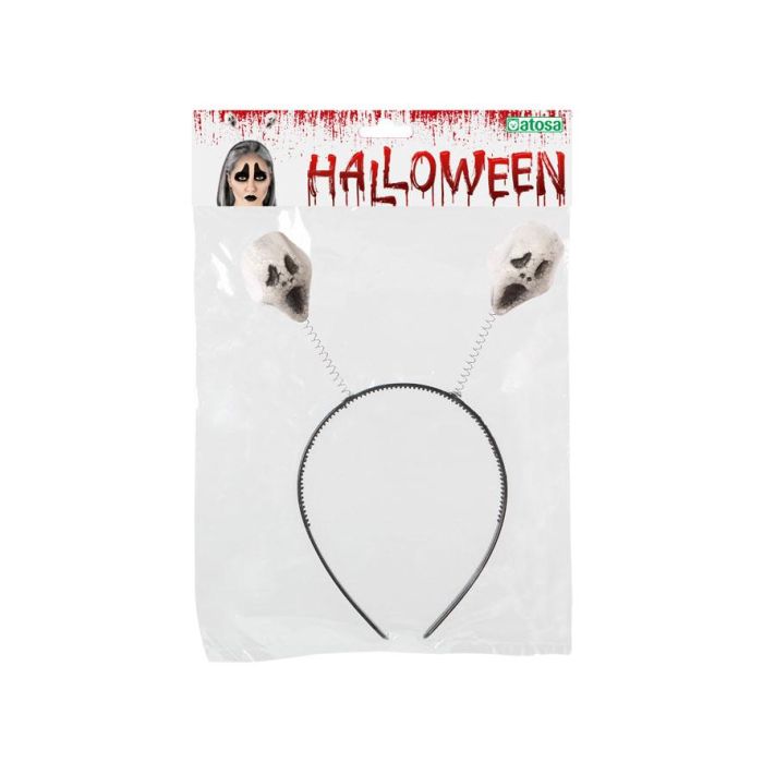 Diadema Halloween Calaveras Blancas - Complemento para disfraces de esqueleto, alma en pena o criatura sobrenatural 1 Diadema Halloween Calaveras Blancas - Complemento para disfraces de esqueleto, alma en pena o criatura sobrenatural 1