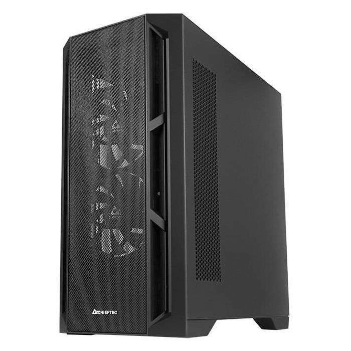Chieftec GA-01B-M-OP Caja Gaming Midi Tower ATX Negra para PC de Juego con Panel de Vidrio Templado 1