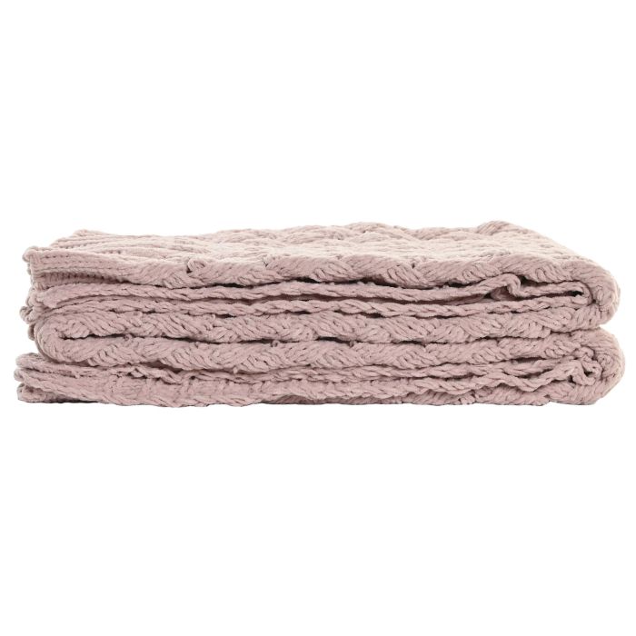 Manta Sofa Urban DKD Home Decor Rosa Palo 170 x 130 cm (2 Unidades) 2