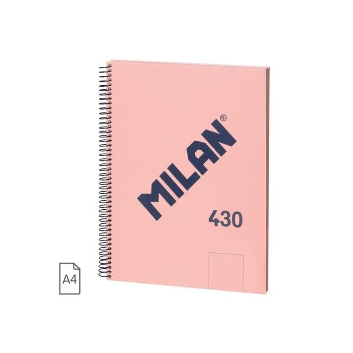 Cuaderno A4 con Espiral y Tapa Dura, 80 Hojas Blancas de 95 Gr/M, Colección 430 Since 1918, Rosa Milan 57141E80P 1