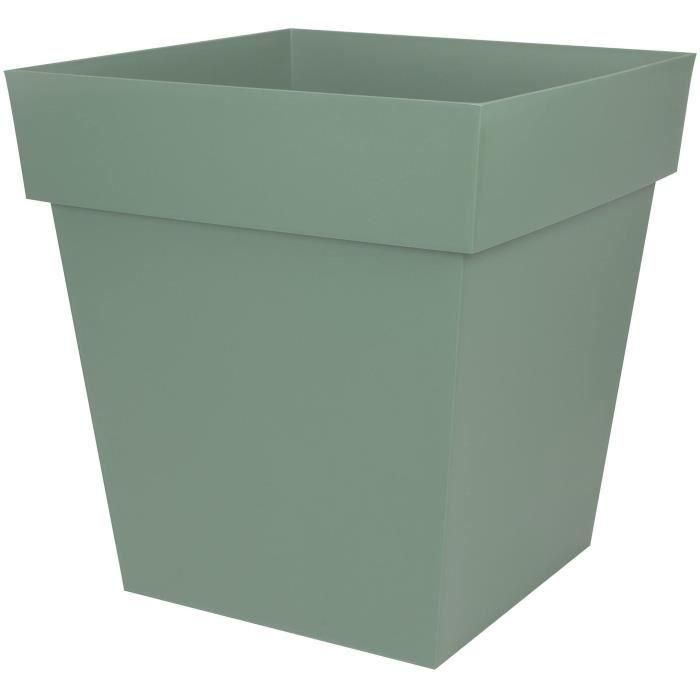 EDA PLASTIQUE - Maceta cuadrada Toscana - 50 cm - 87 L - Verde laurel 1