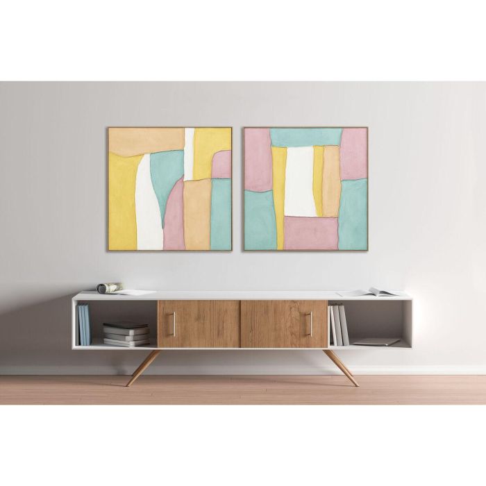 Cuadro Urban DKD Home Decor Rosa Turquesa 4.5 x 102 x 102 cm (2 Unidades) 1 Cuadro Urban DKD Home Decor Rosa Turquesa 4.5 x 102 x 102 cm (2 Unidades) 1