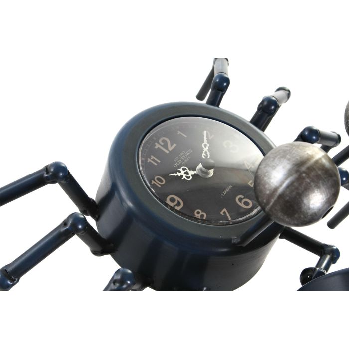 DKD Home Decor Reloj de Sobremesa Vintage Hierro con Cangrejo, Azul Plateado, 22x14x23 cm, Lote de 2 Unidades, 1 Pila AA 2