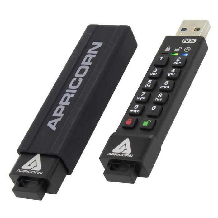 Apricorn 32GB, 77 MB/s read, 72 MB/s write, USB type A, Hardware encryption 1 Apricorn 32GB, 77 MB/s read, 72 MB/s write, USB type A, Hardware encryption 1