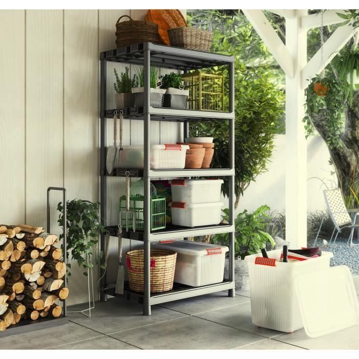 Estante de almacenamiento KIS Plus XL / 5 - 90 x 60 x 187 cm - Negro 1 Estante de almacenamiento KIS Plus XL / 5 - 90 x 60 x 187 cm - Negro 1