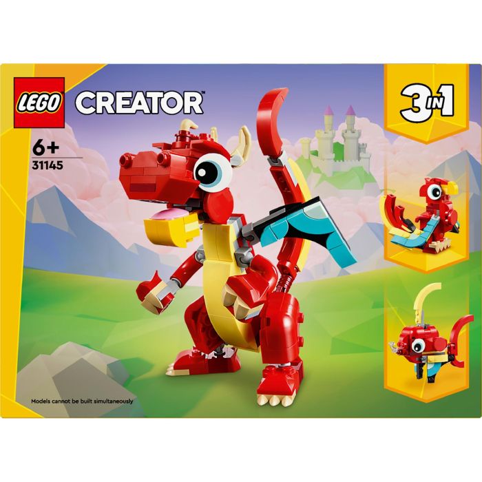 LEGO 31145 Creator Juguete Dragón Rojo 3 en 1 con 3 minifiguras de animales: Dragón, Pez y Fénix 10