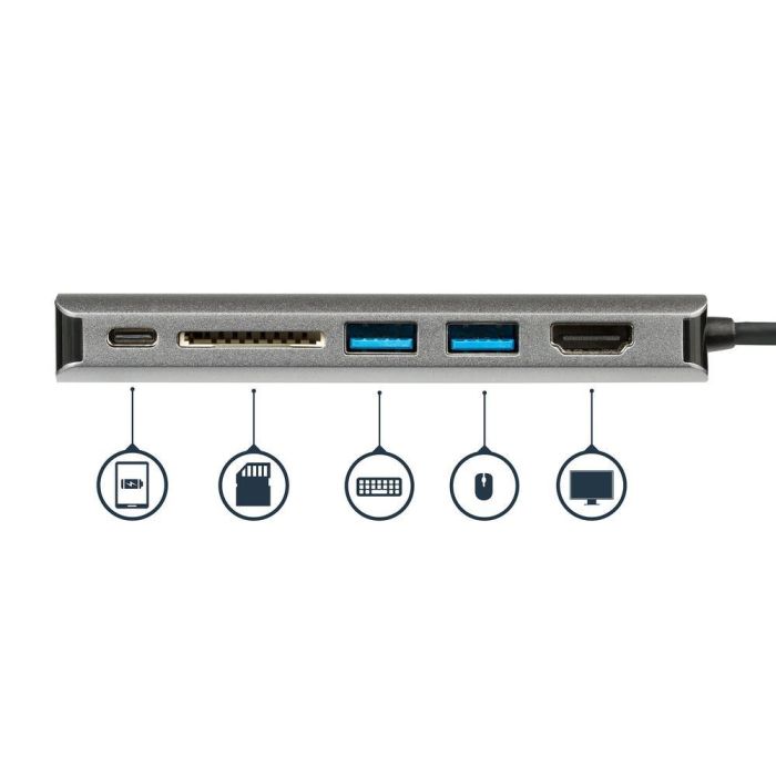 Hub USB Startech DKT30CSDHPD Negro Gris 60 W 2 Hub USB Startech DKT30CSDHPD Negro Gris 60 W 2
