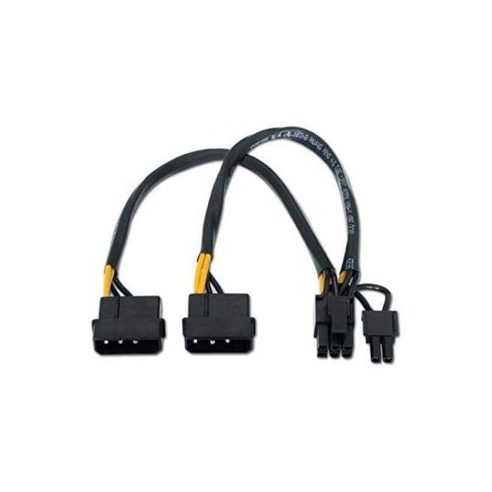 Aisens Cable de alimentación para tarjeta gráfica PCI-e 6+2 pin, 2x molex 4 pin, 20 cm 1