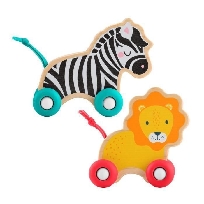 Animales de madera para empujar con forma de hueso de FISHER-PRICE - JFN19 3 Animales de madera para empujar con forma de hueso de FISHER-PRICE - JFN19 3