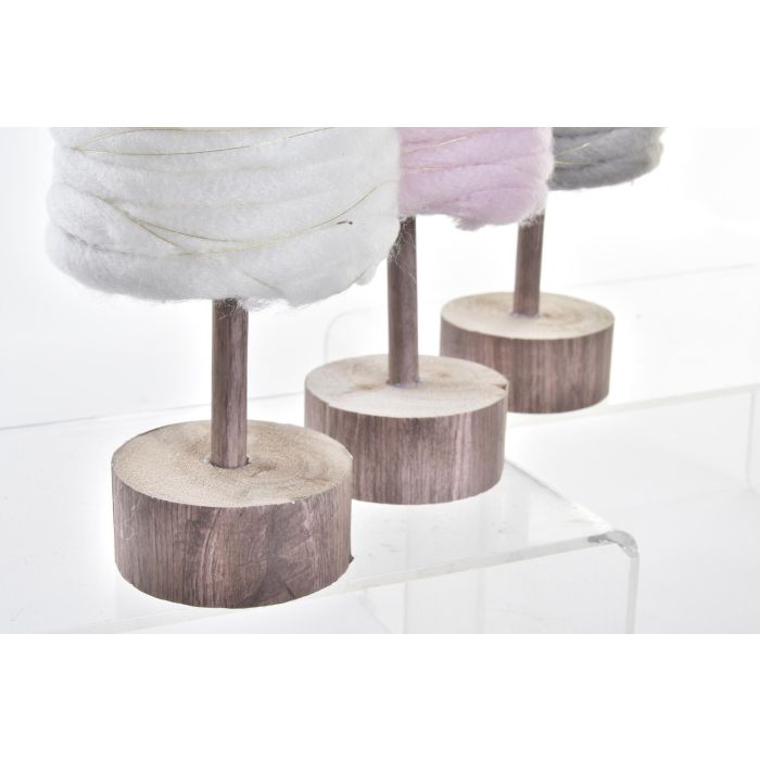 DKD Home Decor Árbol Navidad Fantasía Rosa Gris 42 cm Alto Poliéster Abedul (6 Unidades Surtidas) 2 DKD Home Decor Árbol Navidad Fantasía Rosa Gris 42 cm Alto Poliéster Abedul (6 Unidades Surtidas) 2