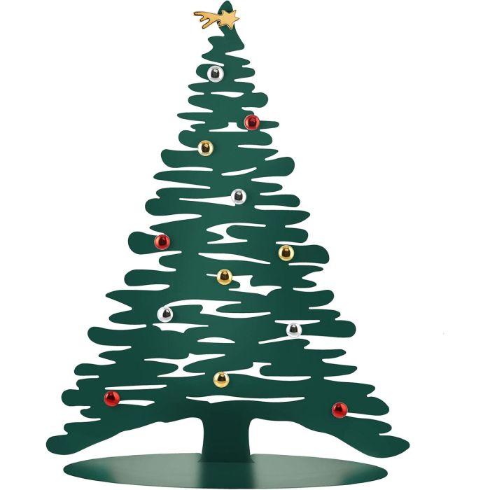 Alessi Bark for Christmas Árbol de Navidad Verde BM06/70, Decoración Magnética para Fotos y Tarjetas