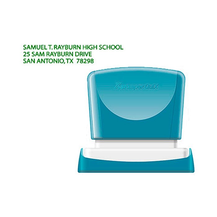 X'stamper Sello Quix Personalizable Q-14 Color Verde Medidas 14x60 mm 1