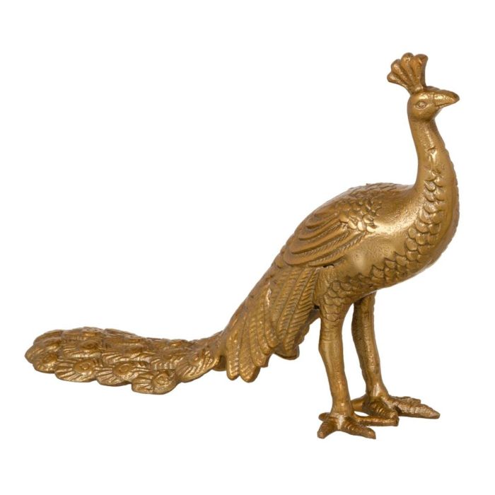 Figura Decorativa 26 x 7 x 19 cm Dorado Pavo real