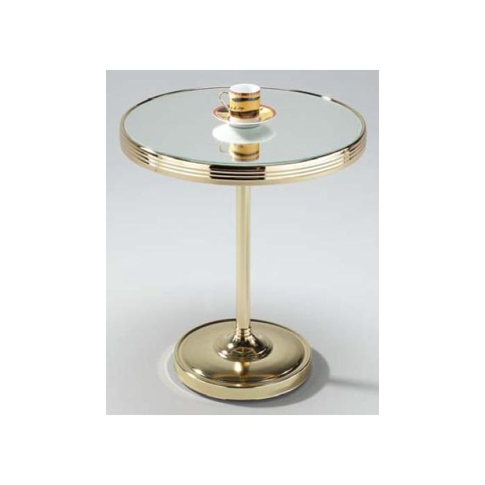 DKD Home Decor Mesita Auxiliar Glam Dorada de Latón y Espejo - 42.5 cm Ancho, 49 cm Alto, 42.5 cm Profundo