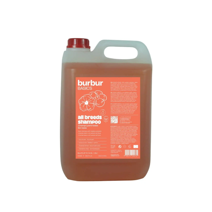 Burbur Basics Champú Todo Tipo Razas 5 L Burbur Basics Champú Todo Tipo Razas 5 L