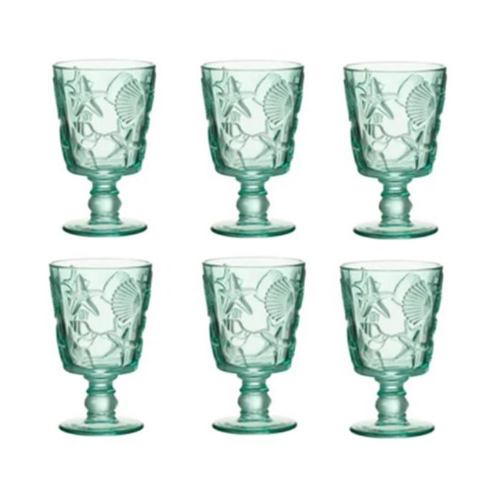 Copa Mediterraneo DKD Home Decor Turquesa 7.5 x 15 x 9 cm Set de 6