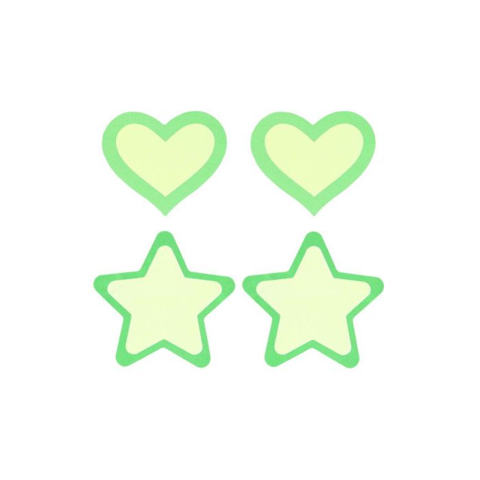 Pezoneras Peekaboo Verde Talla única Corazones Estrellas Pezoneras Peekaboo Verde Talla única Corazones Estrellas