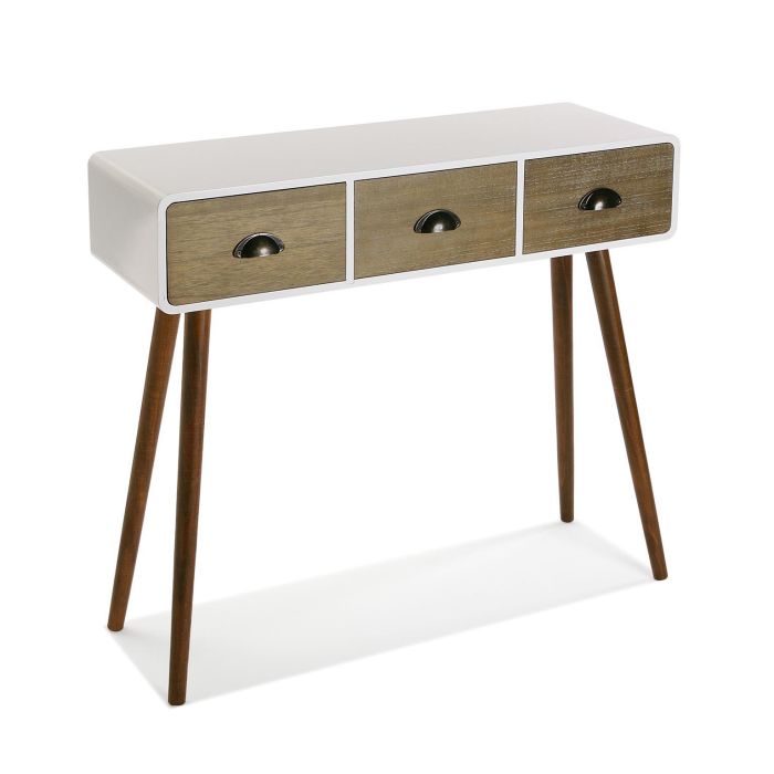 Mesa de Entrada Versa con 3 Cajones - Madera de Pino y MDF - 30x80x90 cm Mesa de Entrada Versa con 3 Cajones - Madera de Pino y MDF - 30x80x90 cm