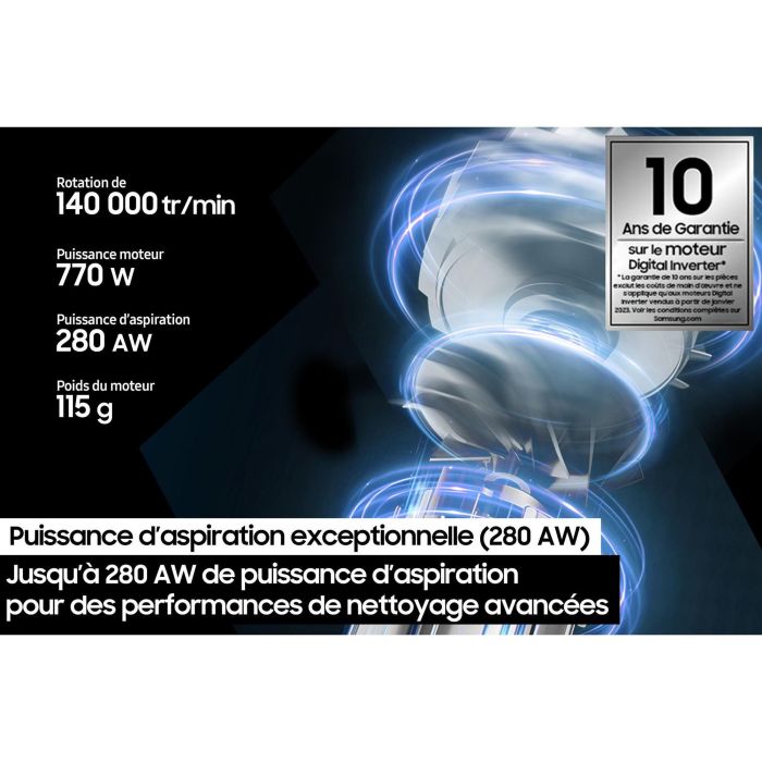 SAMSUNG BESPOKE AI Jet Lite Pet VS80F28ELP - Aspiradora Escoba Inalámbrica 770W, 60 min, 0.5L - Gris 2 SAMSUNG BESPOKE AI Jet Lite Pet VS80F28ELP - Aspiradora Escoba Inalámbrica 770W, 60 min, 0.5L - Gris 2