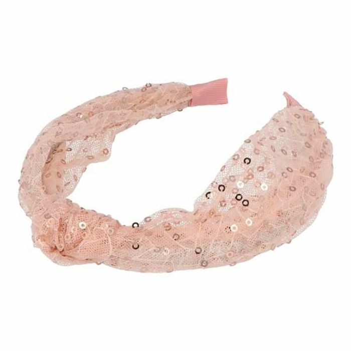 Diadema rosa de lentejuelas con lazo Diadema rosa de lentejuelas con lazo