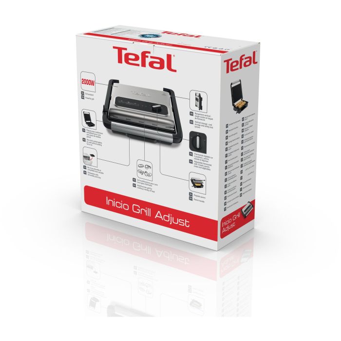 Tefal Tischgrill Inicio GC242D12, Grill de Mesa Negro y Acero Inoxidable, 740 cm², 2000W, Tapa con Bisagra 9