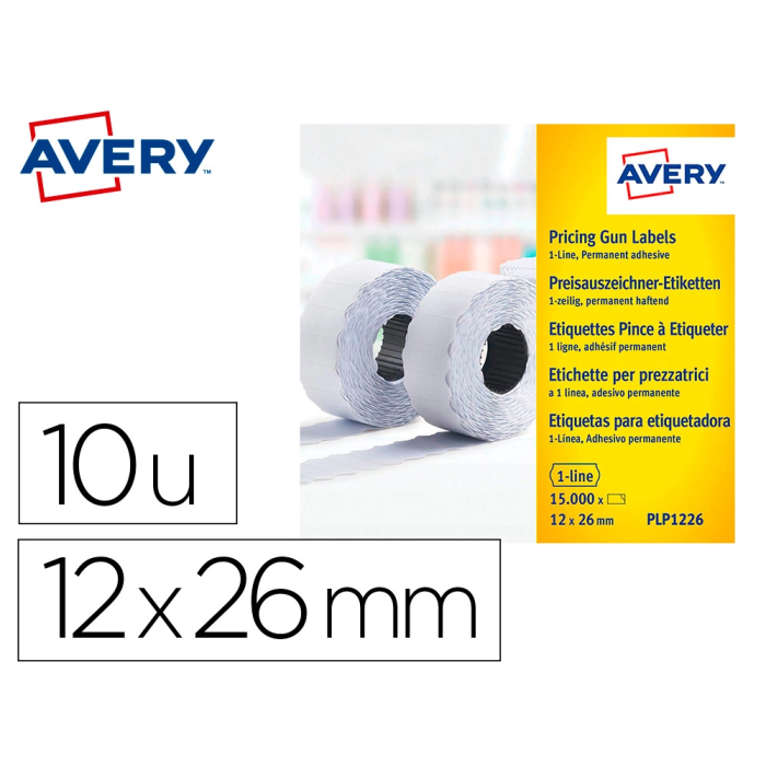 Etiquetas De Precios Avery Adh.Permanente 26X12 Mm Blanco Rollo 1.500 Uds. 0 Etiquetas De Precios Avery Adh.Permanente 26X12 Mm Blanco Rollo 1.500 Uds. 0