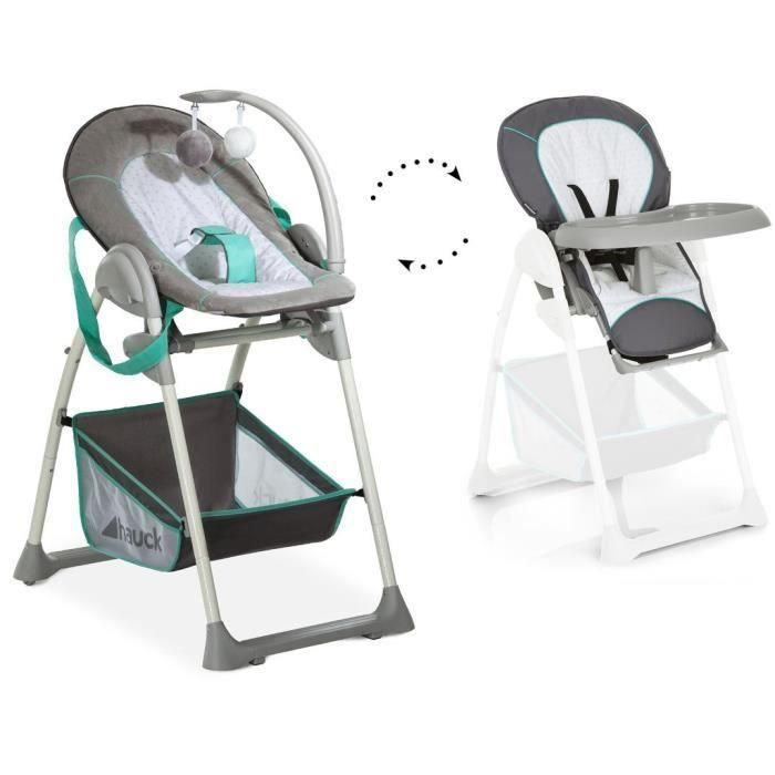 Hauck Trona evolutiva 2 en 1 Sit'N Relax - corazones, silla alta y hamaca para bebé