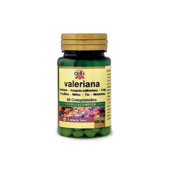 OBIRE Valeriana Complex con Pasiflora y Melatonina para el Descanso y Relajación, Extracto Seco 60 Comprimidos