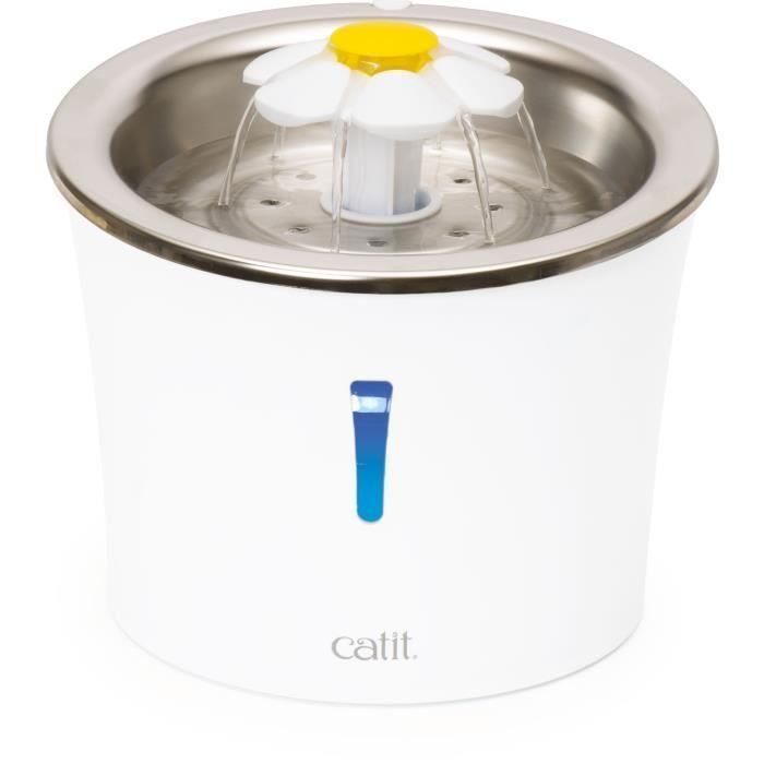 Fuente de agua para gatos Catit Flower - 3 L - Tapa de acero inoxidable - Con LED - Blanca Fuente de agua para gatos Catit Flower - 3 L - Tapa de acero inoxidable - Con LED - Blanca