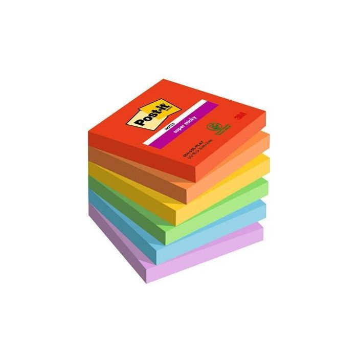 Post-It Notas Adhesivas Super Sticky 3 Colores Lugares Playful 76x76 6 Blocs Post-It Notas Adhesivas Super Sticky 3 Colores Lugares Playful 76x76 6 Blocs