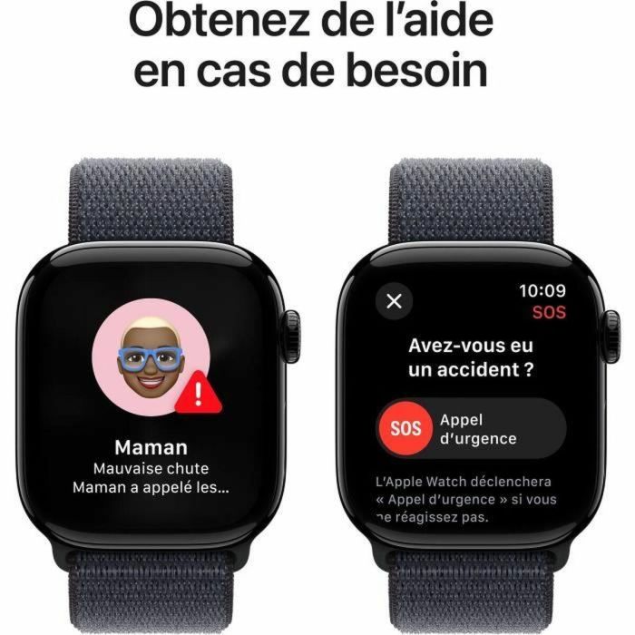 Apple Watch Series 10 GPS, 42 mm, Caja de Aluminio Negro Azabache, Correa Deportiva Ink 1