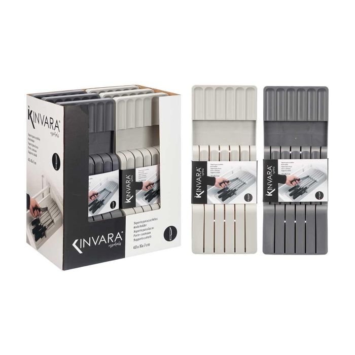 Soporte para Cuchillos Gris Kinvara 40x7x15 cm - Plastico PP (12 Unidades) 2 Soporte para Cuchillos Gris Kinvara 40x7x15 cm - Plastico PP (12 Unidades) 2