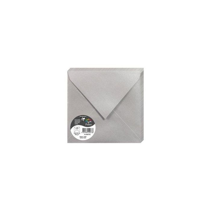 Sobre Clairefontaine Pollen 165X165 120G Plata Metalizado Paquete De 20