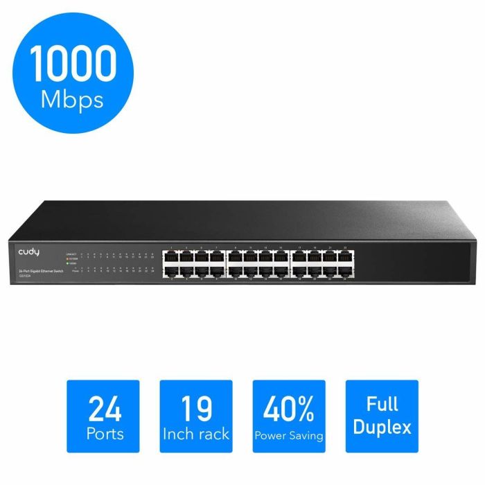 Cudy GS1024 switch Gigabit Ethernet (10/100/1000) Negro 6 Cudy GS1024 switch Gigabit Ethernet (10/100/1000) Negro 6