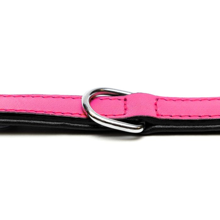 Gloria Collar Perro Piel Auténtica Acolchado, Triple Capa Suave y Mullido para Máxima Comodidad, Fuxia 45 cm x 20 mm 5
