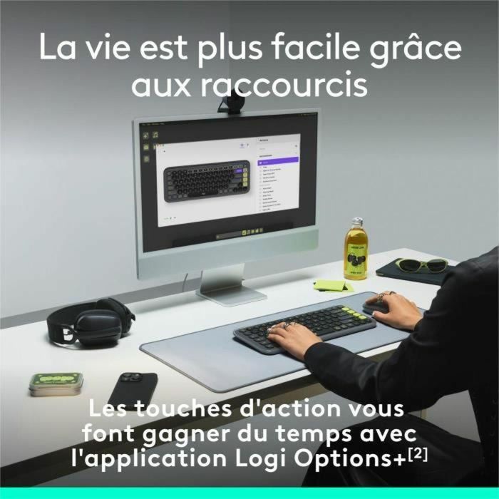 Logitech LOG5099206127470 Teclado Inalámbrico Teclas Pop Icon AZERTY Grafito 3 Logitech LOG5099206127470 Teclado Inalámbrico Teclas Pop Icon AZERTY Grafito 3