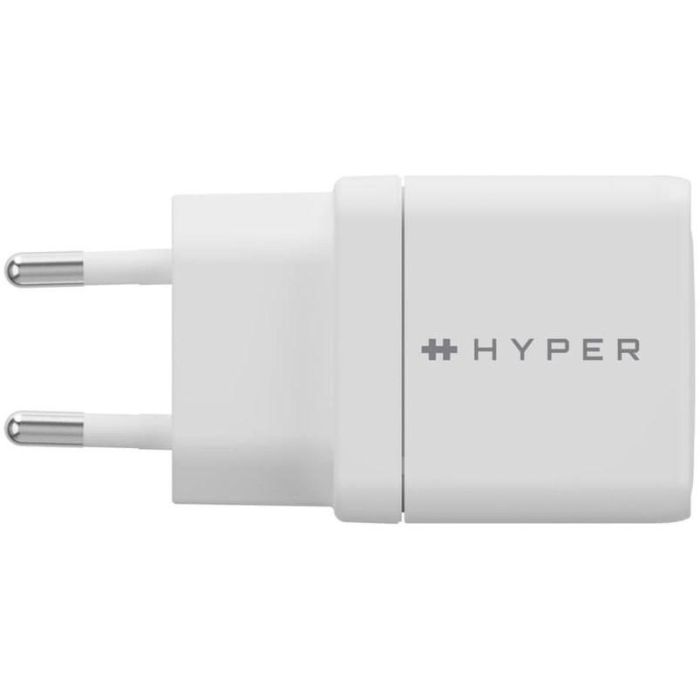 HYPER HJG35EU Cargador de Dispositivo Móvil para Smartphone y Auriculares, Carga Rápida, Blanco, Interior, Corriente Alterna, 2 Puertos USB Tipo C 5