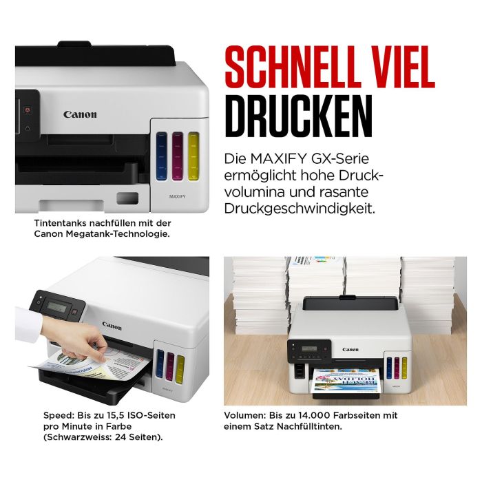 Canon MAXIFY GX6550 Multifunción Inyección de Tinta Color, Copia, Escaneo, Wi-Fi, Negro/Blanco 3 Canon MAXIFY GX6550 Multifunción Inyección de Tinta Color, Copia, Escaneo, Wi-Fi, Negro/Blanco 3
